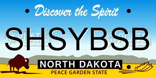 SHSYBSB North Dakota License Plate