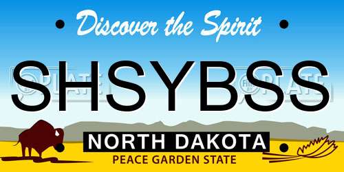 SHSYBSS North Dakota License Plate