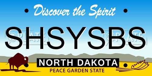 SHSYSBS North Dakota License Plate