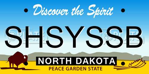 SHSYSSB North Dakota License Plate