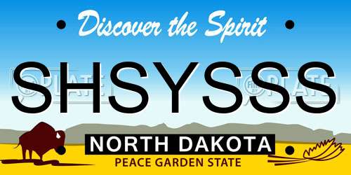 SHSYSSS North Dakota License Plate