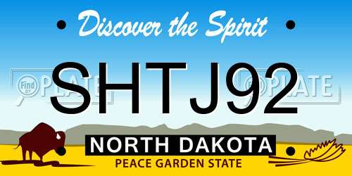 SHTJ92 North Dakota License Plate