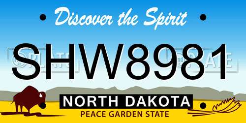 SHW8981 North Dakota License Plate