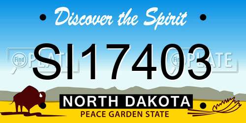 SI17403 North Dakota License Plate