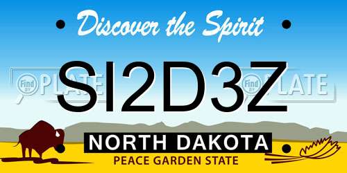 SI2D3Z North Dakota License Plate
