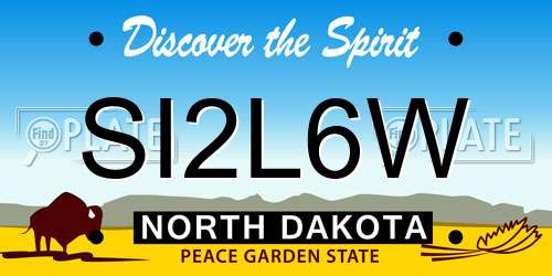 SI2L6W North Dakota License Plate