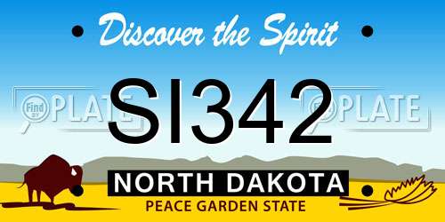 SI342 North Dakota License Plate