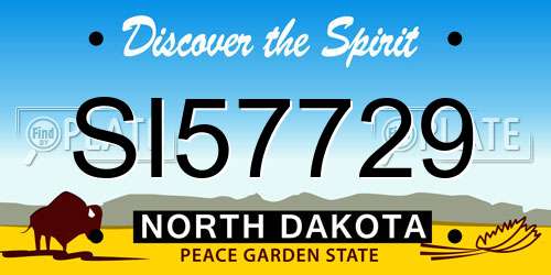 SI57729 North Dakota License Plate