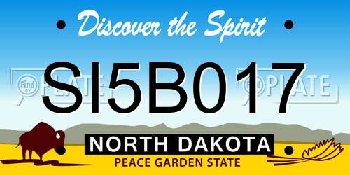 SI5B017 North Dakota License Plate