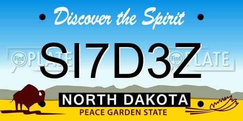 SI7D3Z North Dakota License Plate