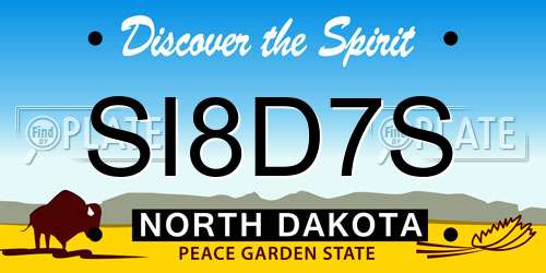 SI8D7S North Dakota License Plate