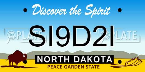 SI9D2I North Dakota License Plate