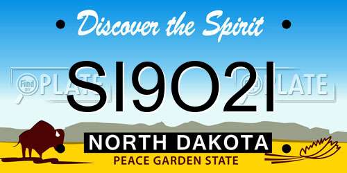 SI9O2I North Dakota License Plate