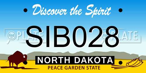 SIB028 North Dakota License Plate