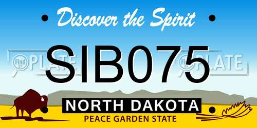 SIB075 North Dakota License Plate