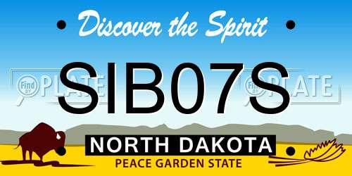 SIB07S North Dakota License Plate