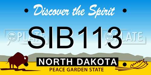 SIB113 North Dakota License Plate
