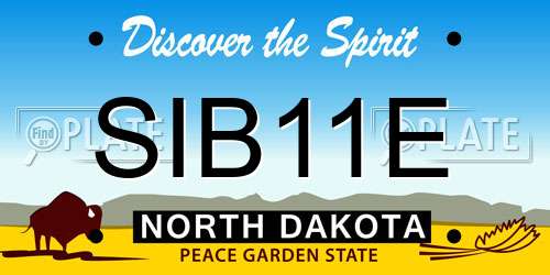 SIB11E North Dakota License Plate