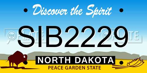 SIB2229 North Dakota License Plate