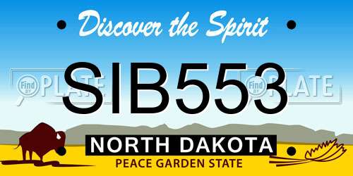 SIB553 North Dakota License Plate