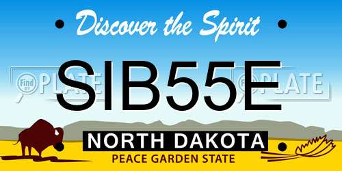 SIB55E North Dakota License Plate