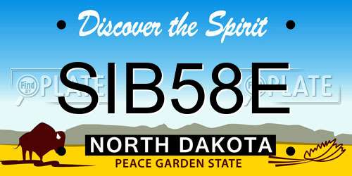 SIB58E North Dakota License Plate