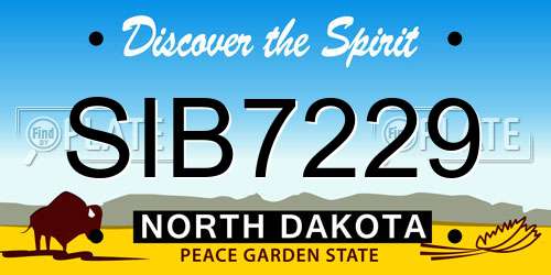 SIB7229 North Dakota License Plate