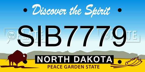 SIB7779 North Dakota License Plate
