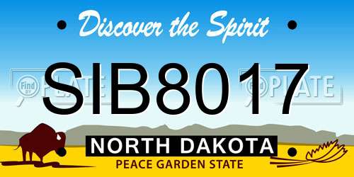 SIB8017 North Dakota License Plate