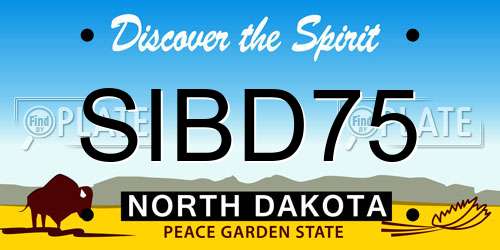 SIBD75 North Dakota License Plate
