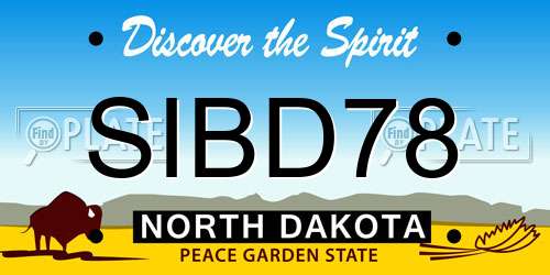 SIBD78 North Dakota License Plate
