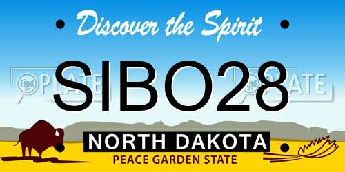 SIBO28 North Dakota License Plate