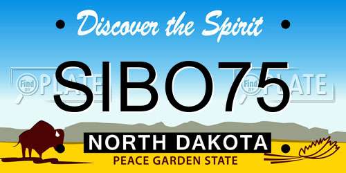SIBO75 North Dakota License Plate