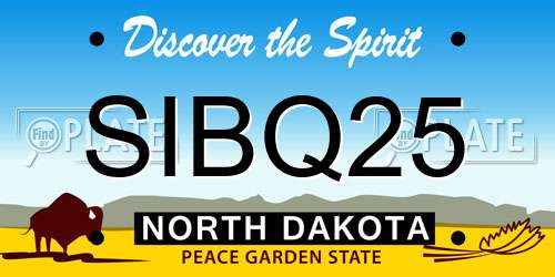 SIBQ25 North Dakota License Plate