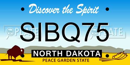 SIBQ75 North Dakota License Plate