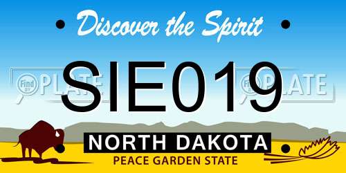 SIE019 North Dakota License Plate