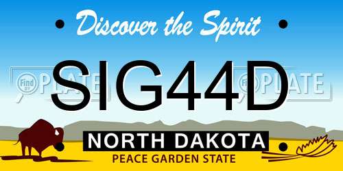 SIG44D North Dakota License Plate