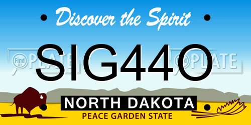 SIG44O North Dakota License Plate