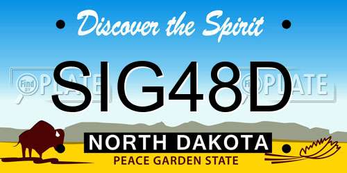 SIG48D North Dakota License Plate