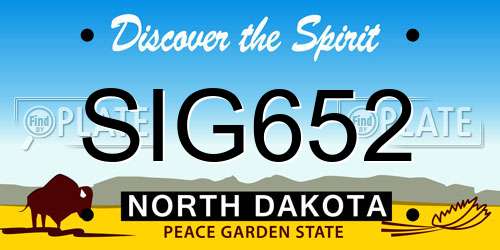 SIG652 North Dakota License Plate