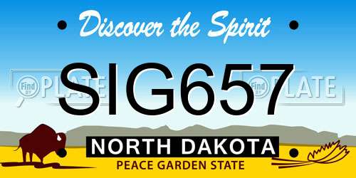 SIG657 North Dakota License Plate