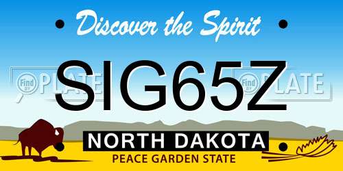 SIG65Z North Dakota License Plate