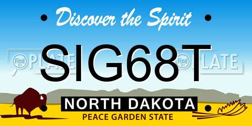 SIG68T North Dakota License Plate