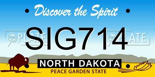 SIG714 North Dakota License Plate