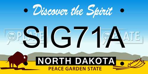 SIG71A North Dakota License Plate