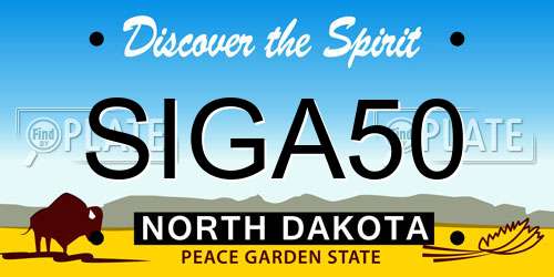 SIGA50 North Dakota License Plate