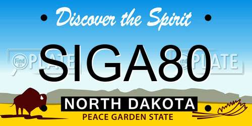 SIGA80 North Dakota License Plate