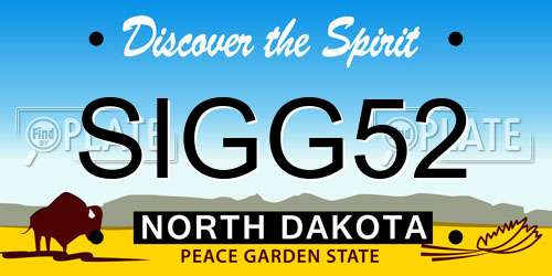 SIGG52 North Dakota License Plate