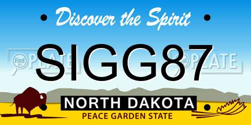 SIGG87 North Dakota License Plate