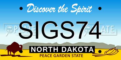 SIGS74 North Dakota License Plate